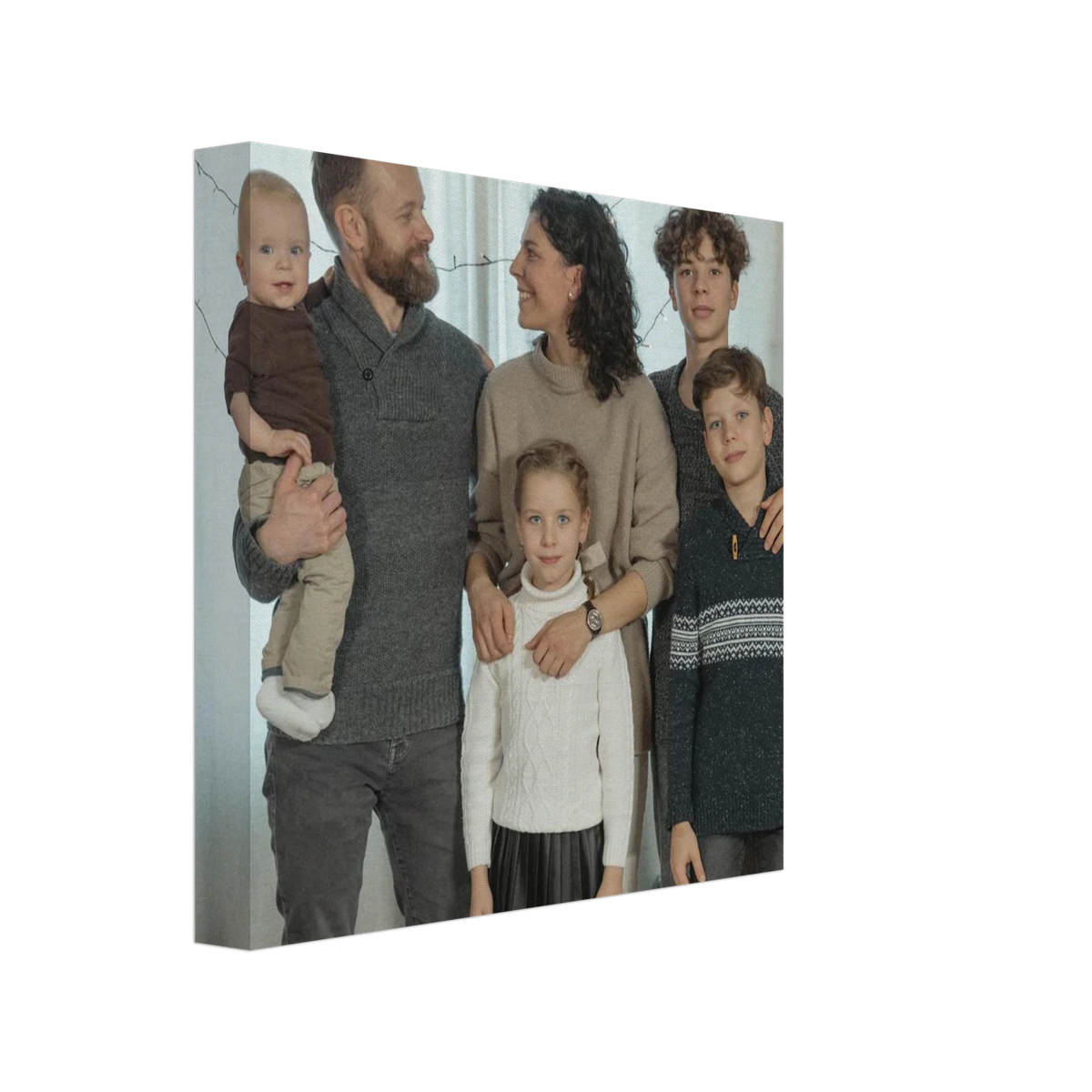 Family portrait printed on a personalised canvas