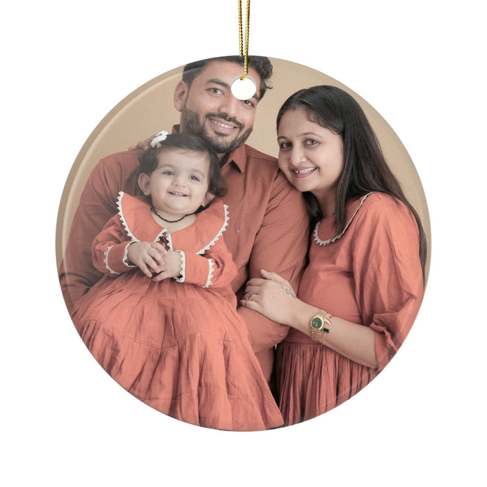 Personalised ceramic photo ornament