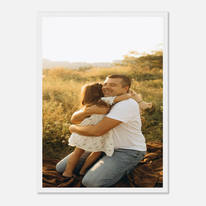Personalised framed photo print in a wooden frame