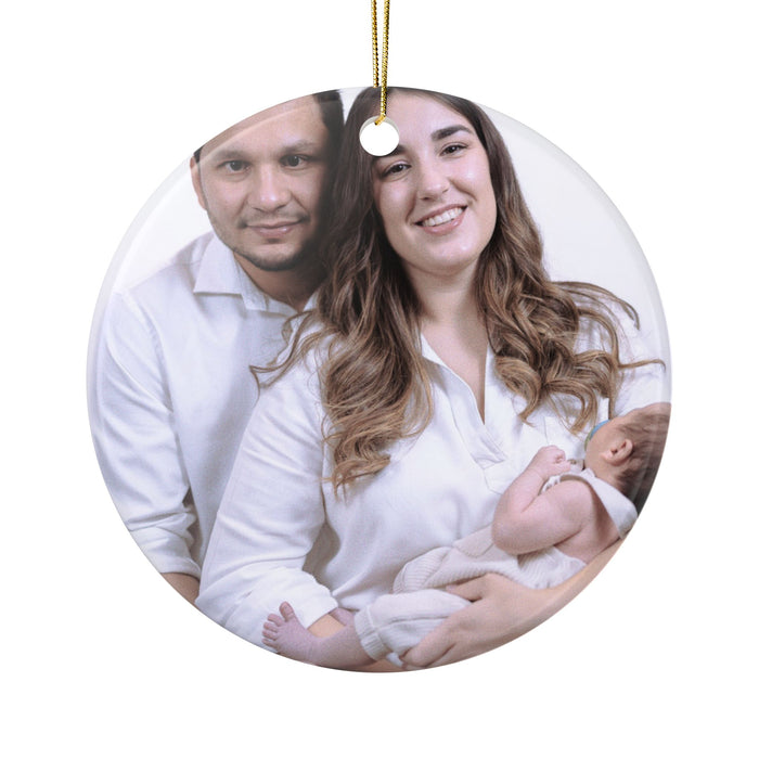 Personalised ceramic photo ornament