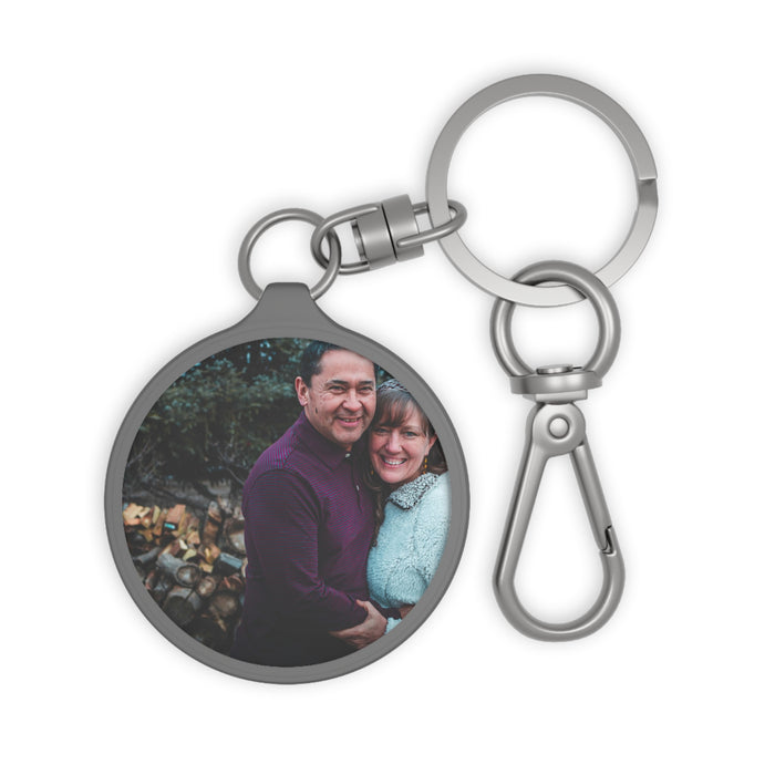 Personalised round photo keyring