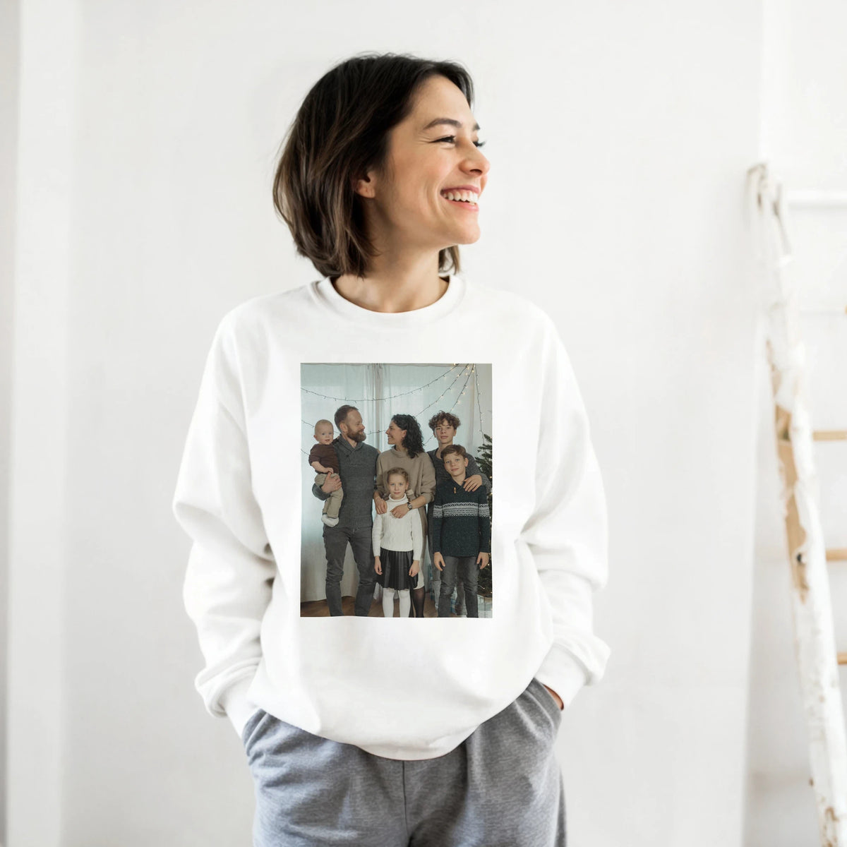 Personalised photo crewneck sweatshirt