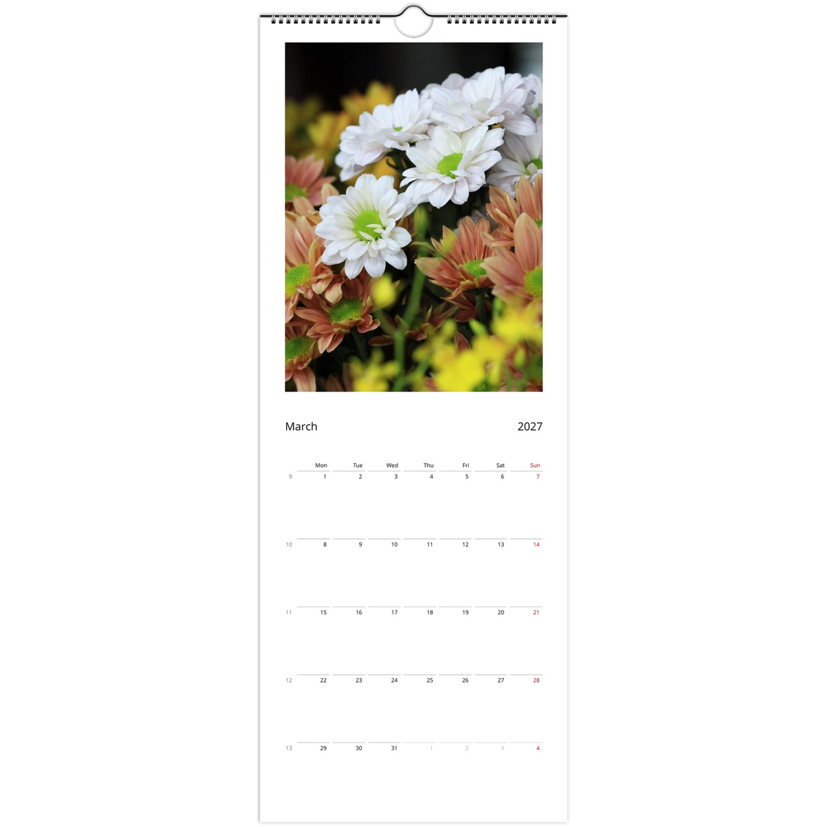 Personalised 2027 photo wall calendar