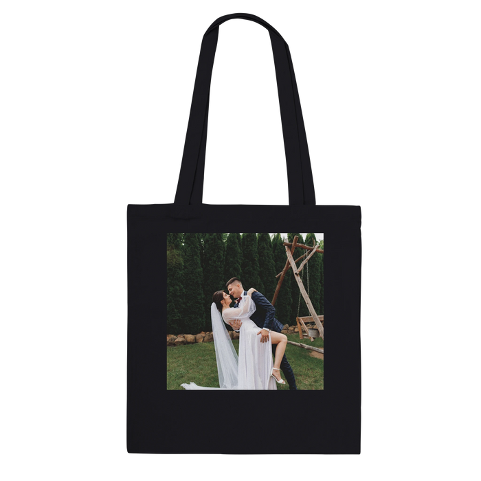 Personalised cotton photo tote bag